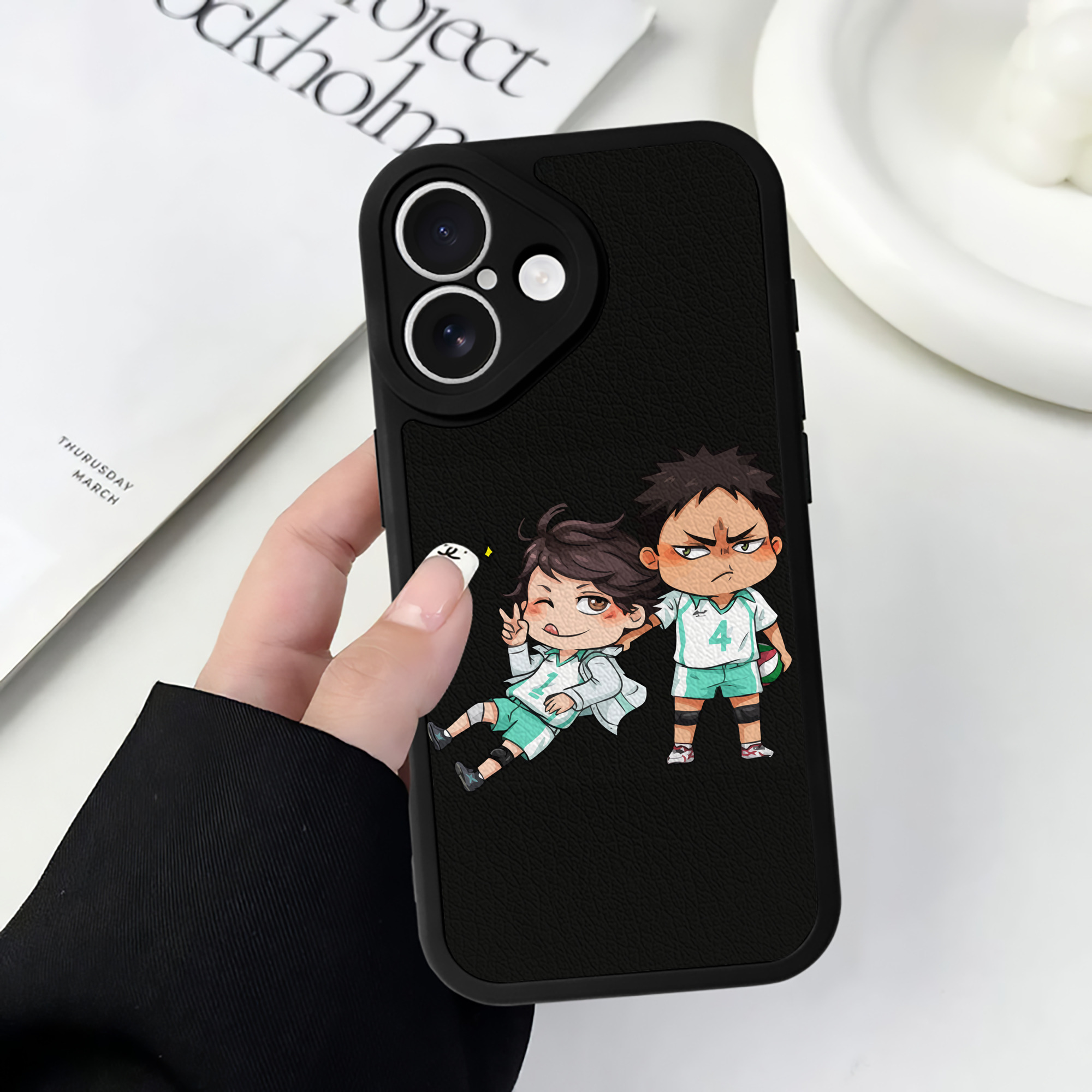 （画像用） ハイキュー!! Haikyu!! 【iPhone 16シリーズ対応】シリコンスマホケース（レザー調） 材質：シリコン